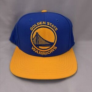 Mitchell & Ness Golden State Warriors SnapBack Blue‎ Yellow NBA Cap Hat